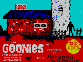 The Goonies title screen for ZX Spectrum